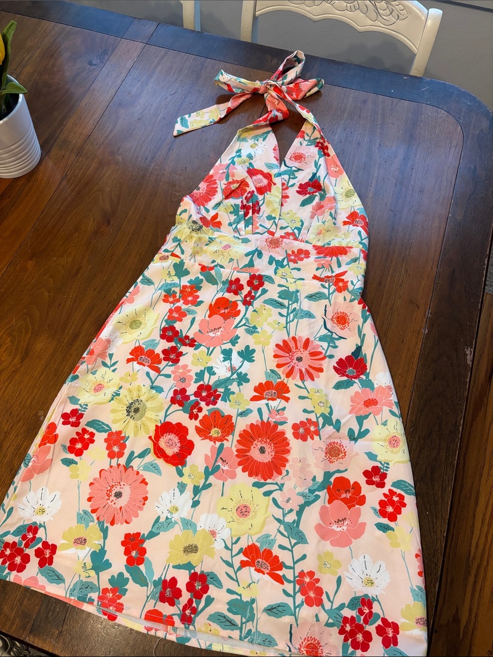 Floral halter dress size small